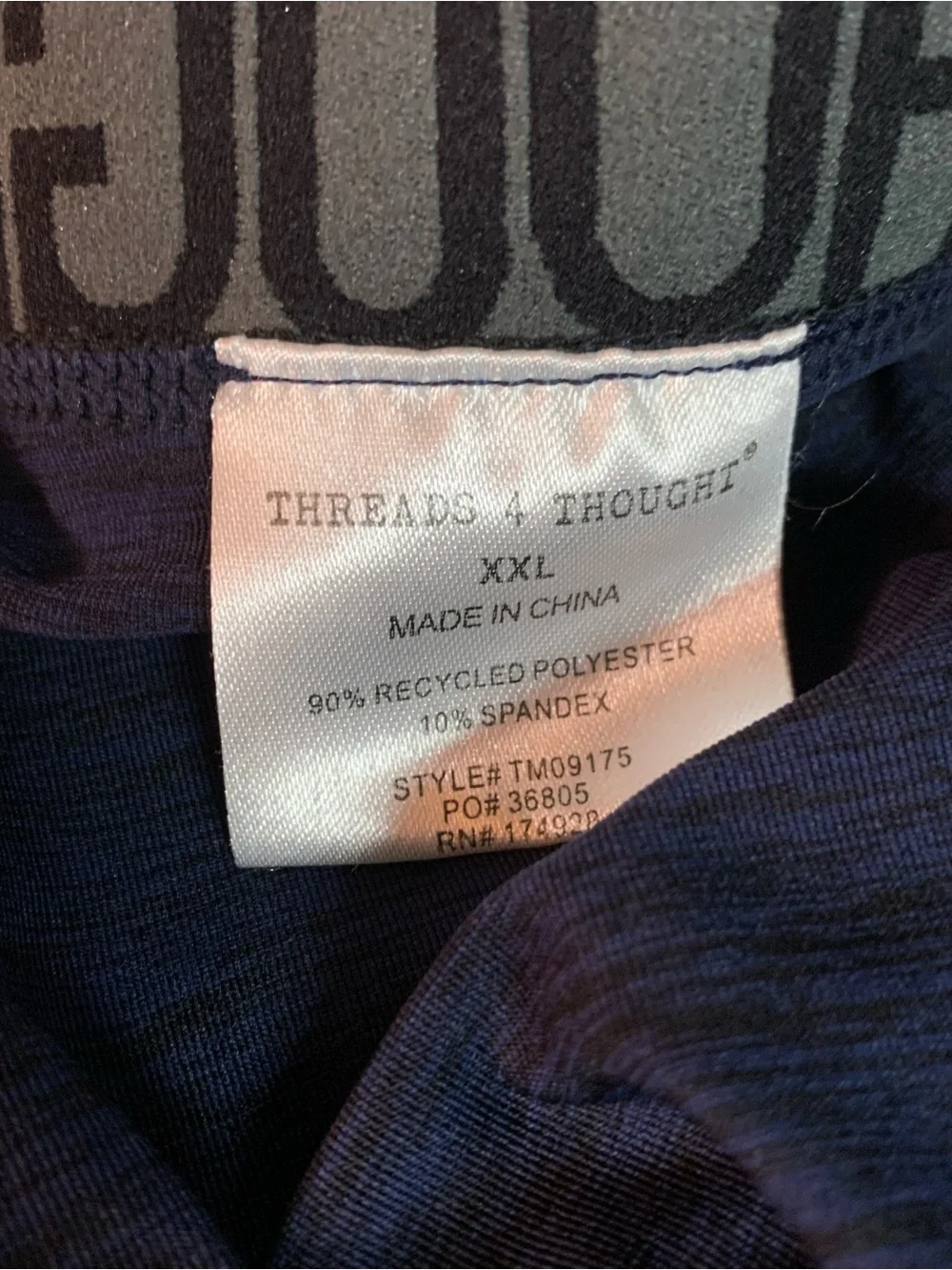 Threads 4 Thought Mens Navy and Teal Performance Leggings. SZ XXL